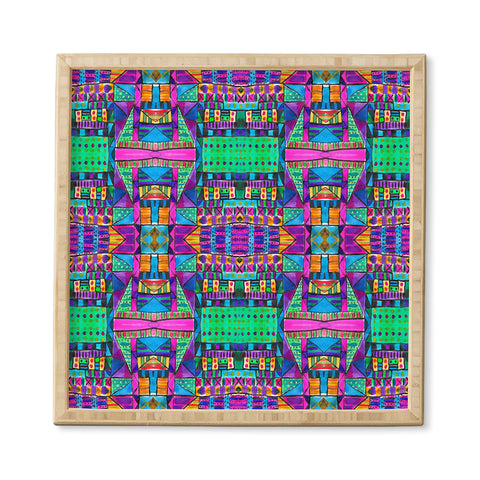 Amy Sia Tribal Patchwork 2 Pink Framed Wall Art