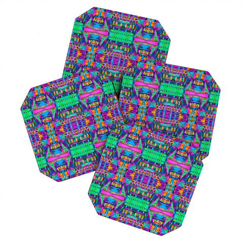 Amy Sia Tribal Patchwork 2 Pink Coaster Set