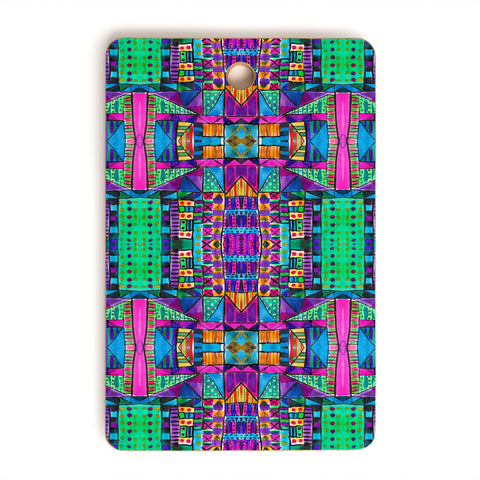 Amy Sia Tribal Patchwork 2 Pink Cutting Board Rectangle