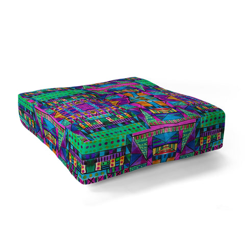 Amy Sia Tribal Patchwork 2 Pink Floor Pillow Square