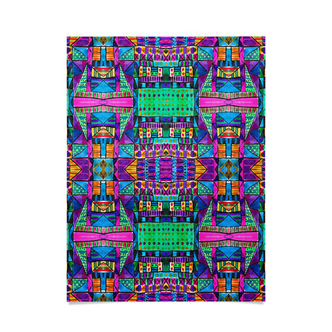 Amy Sia Tribal Patchwork 2 Pink Poster