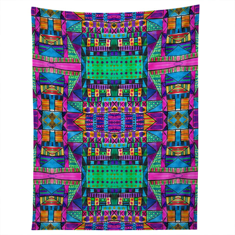 Amy Sia Tribal Patchwork 2 Pink Tapestry