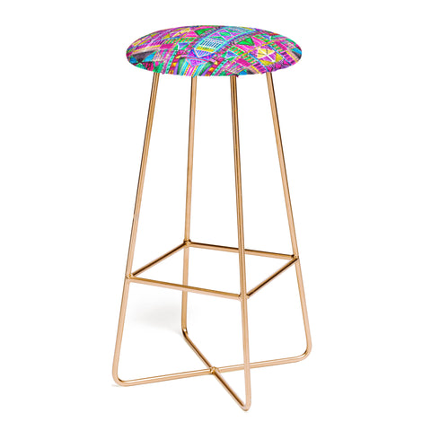 Amy Sia Tribal Patchwork Pink Bar Stool