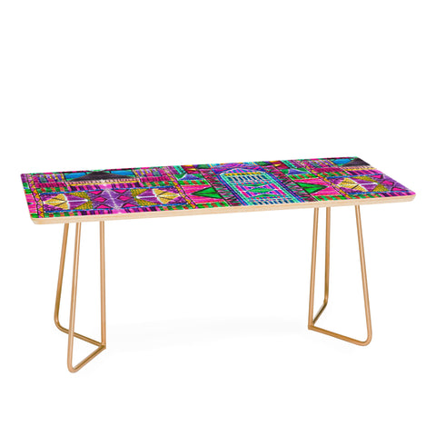 Amy Sia Tribal Patchwork Pink Coffee Table