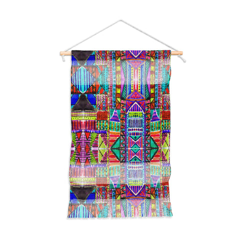 Amy Sia Tribal Patchwork Red Wall Hanging Portrait
