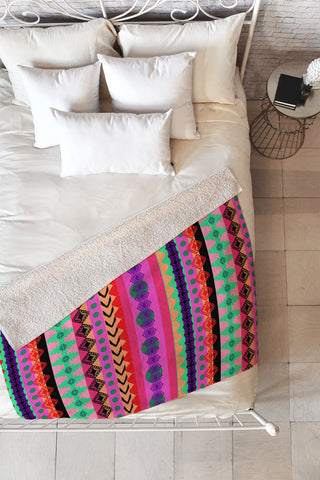 Amy Sia Tribal Stripe Fleece Throw Blanket
