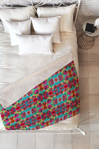 Amy Sia Tropical Floral Fleece Throw Blanket