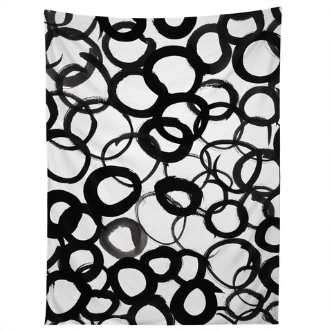 Amy Sia Watercolor Circle Black Tapestry