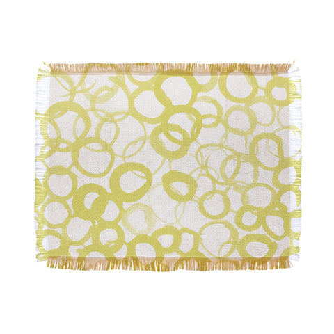 Amy Sia Watercolor Circle Ochre Throw Blanket