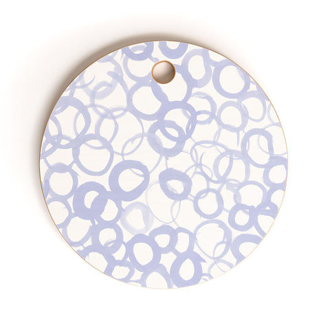 Amy Sia Watercolor Circle Pale Blue Cutting Board Round