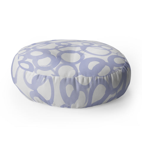 Amy Sia Watercolor Circle Pale Blue Floor Pillow Round