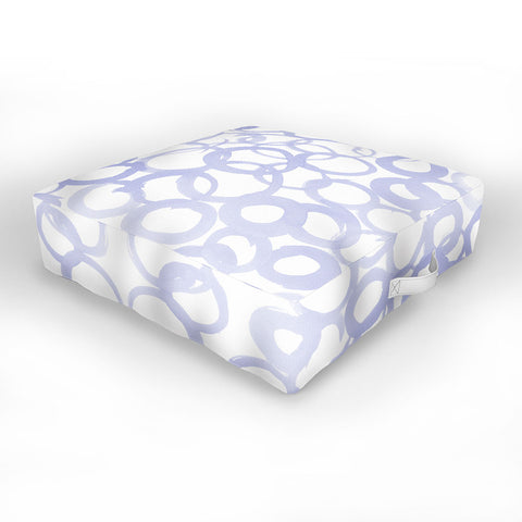 Amy Sia Watercolor Circle Pale Blue Outdoor Floor Cushion