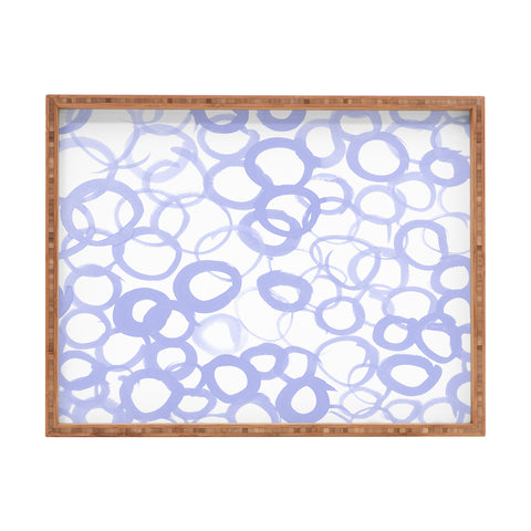 Amy Sia Watercolor Circle Pale Blue Rectangular Tray