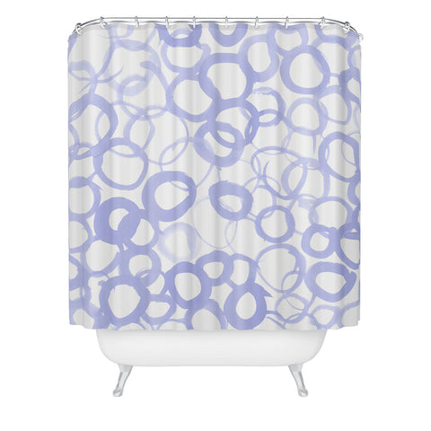 Amy Sia Watercolor Circle Pale Blue Shower Curtain