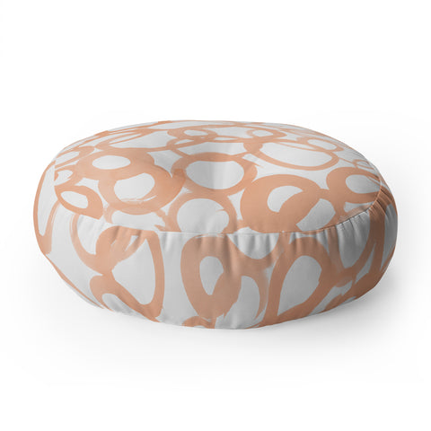 Amy Sia Watercolor Circle Peach Floor Pillow Round