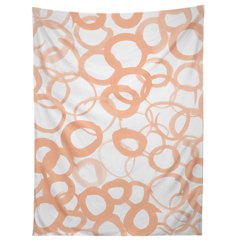Amy Sia Watercolor Circle Peach Tapestry