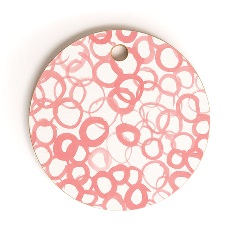 Amy Sia Watercolor Circle Rose Cutting Board Round