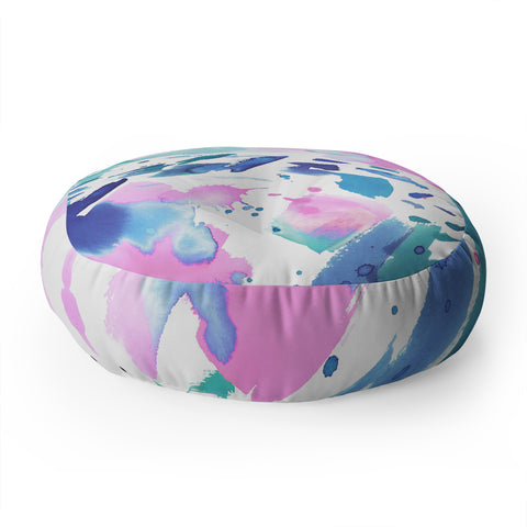 Amy Sia Watercolor Splash Floor Pillow Round