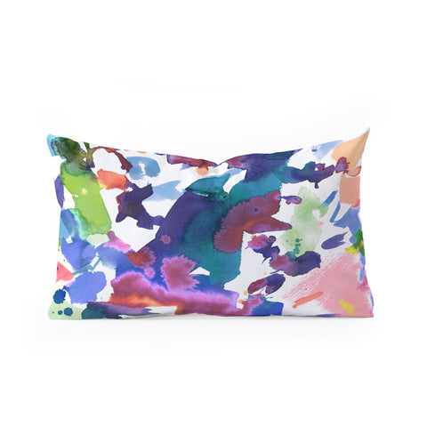 Amy Sia Watercolor Splatter 2 Oblong Throw Pillow