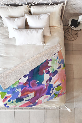 Amy Sia Watercolor Splatter 2 Fleece Throw Blanket