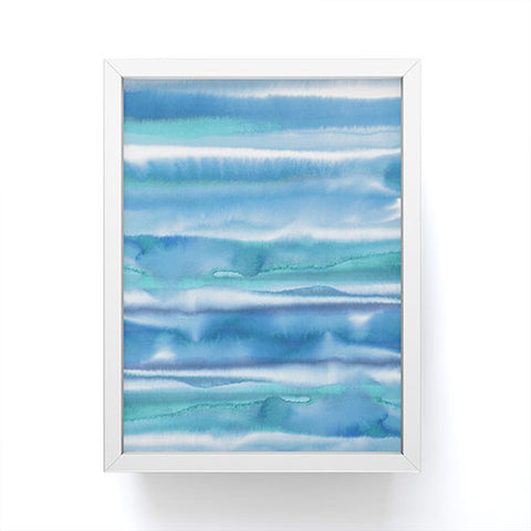 Amy Sia Watercolor Stripe Blue Framed Mini Art Print