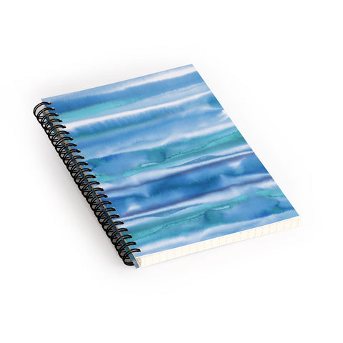 Amy Sia Watercolor Stripe Blue Spiral Notebook