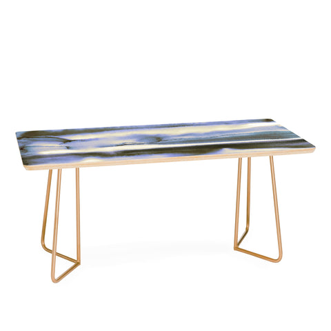Amy Sia Watercolor Stripe Deep Blue Coffee Table