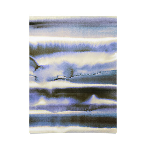 Amy Sia Watercolor Stripe Deep Blue Poster