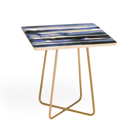 Amy Sia Watercolor Stripe Deep Blue Side Table