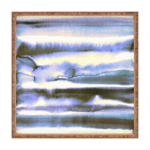 Amy Sia Watercolor Stripe Deep Blue Square Tray