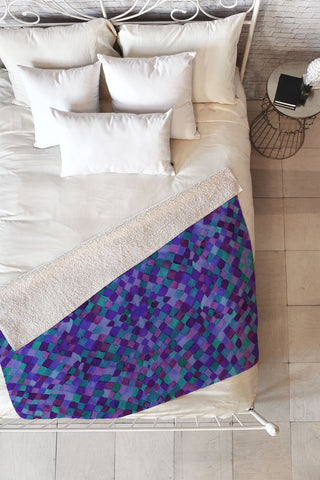 Amy Sia Watercolour Diamonds Plum Fleece Throw Blanket