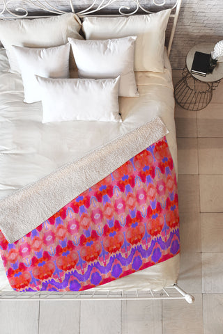 Amy Sia Watercolour Ikat 4 Fleece Throw Blanket