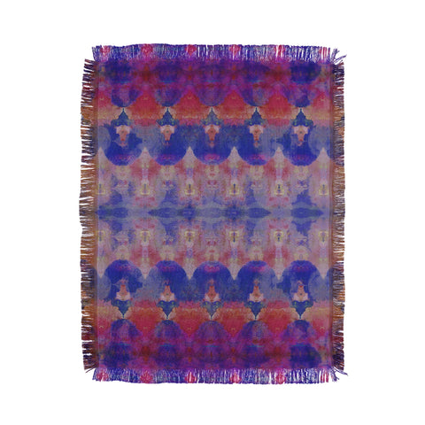 Amy Sia Watercolour Tribal Blue Throw Blanket