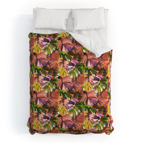Amy Sia Welcome to the Jungle Palm Aubergine Comforter