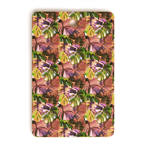 Amy Sia Welcome to the Jungle Palm Aubergine Cutting Board Rectangle