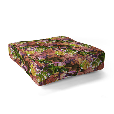 Amy Sia Welcome to the Jungle Palm Aubergine Floor Pillow Square