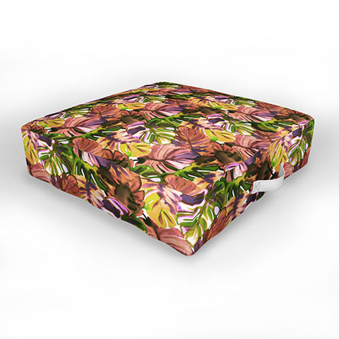 Amy Sia Welcome to the Jungle Palm Aubergine Outdoor Floor Cushion