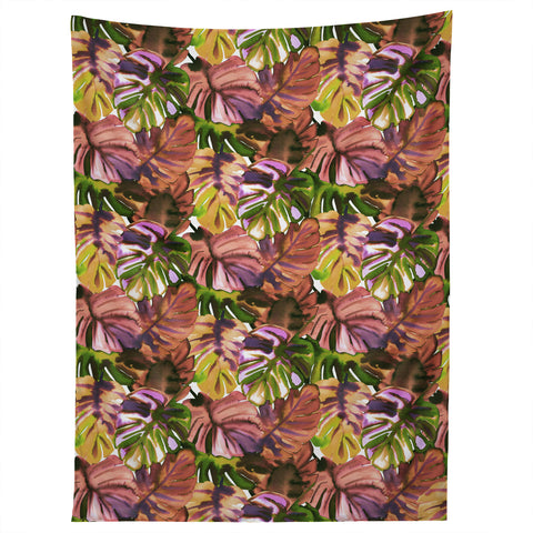 Amy Sia Welcome to the Jungle Palm Aubergine Tapestry