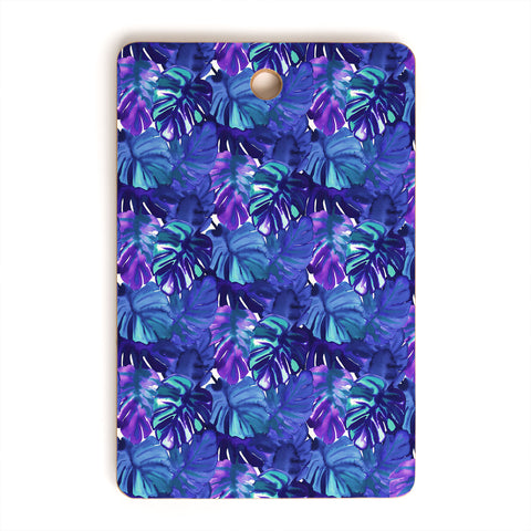 Amy Sia Welcome to the Jungle Palm Blue Cutting Board Rectangle