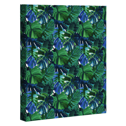 Amy Sia Welcome to the Jungle Palm Deep Green Art Canvas