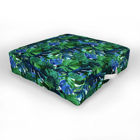 Amy Sia Welcome to the Jungle Palm Deep Green Outdoor Floor Cushion