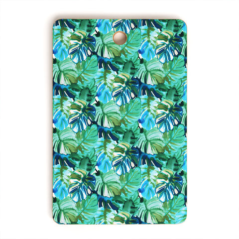 Amy Sia Welcome to the Jungle Palm Green Cutting Board Rectangle