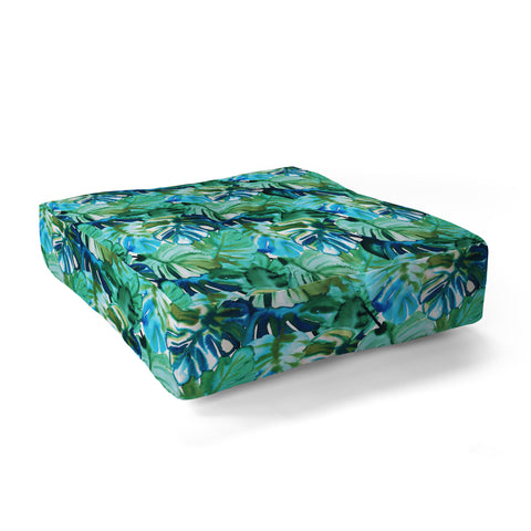 Amy Sia Welcome to the Jungle Palm Green Floor Pillow Square