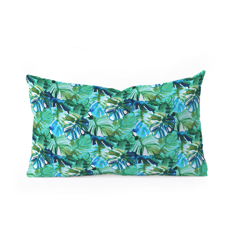 Amy Sia Welcome to the Jungle Palm Green Oblong Throw Pillow
