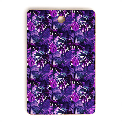 Amy Sia Welcome to the Jungle Palm Purple Cutting Board Rectangle