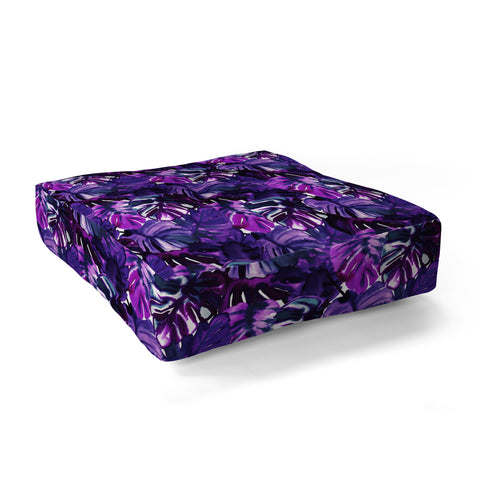 Amy Sia Welcome to the Jungle Palm Purple Floor Pillow Square