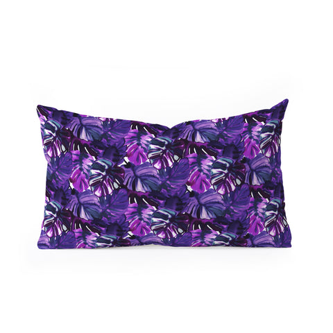Amy Sia Welcome to the Jungle Palm Purple Oblong Throw Pillow