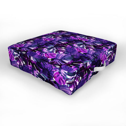 Amy Sia Welcome to the Jungle Palm Purple Outdoor Floor Cushion