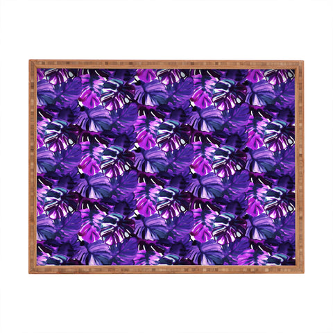 Amy Sia Welcome to the Jungle Palm Purple Rectangular Tray