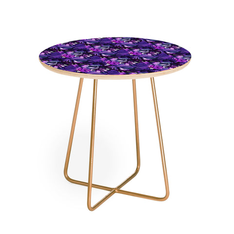 Amy Sia Welcome to the Jungle Palm Purple Round Side Table